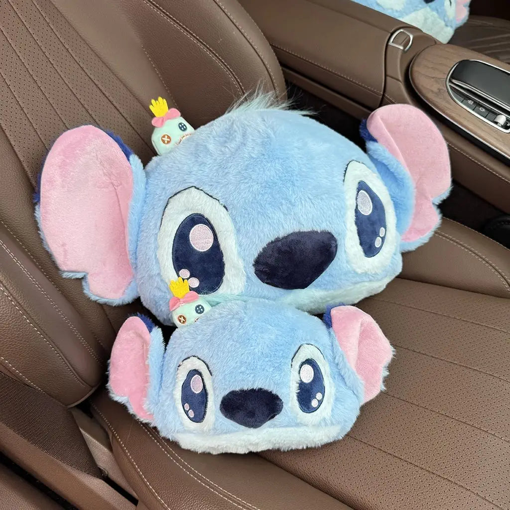 Coussin de nuque pour voiture, appuie-tête, coutures mignonnes, peluche, accessoires de voiture, intérieur…